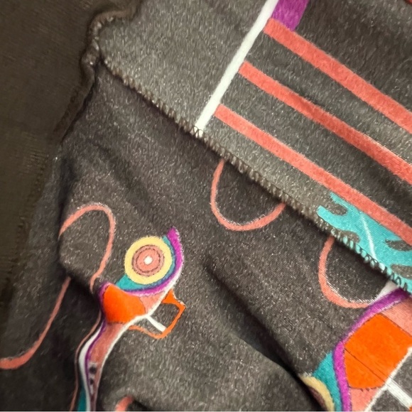 Vintage 70s Art Deco Long Sleeve Top Boardwalk Scene Print Maximalist - Picture 10 of 11